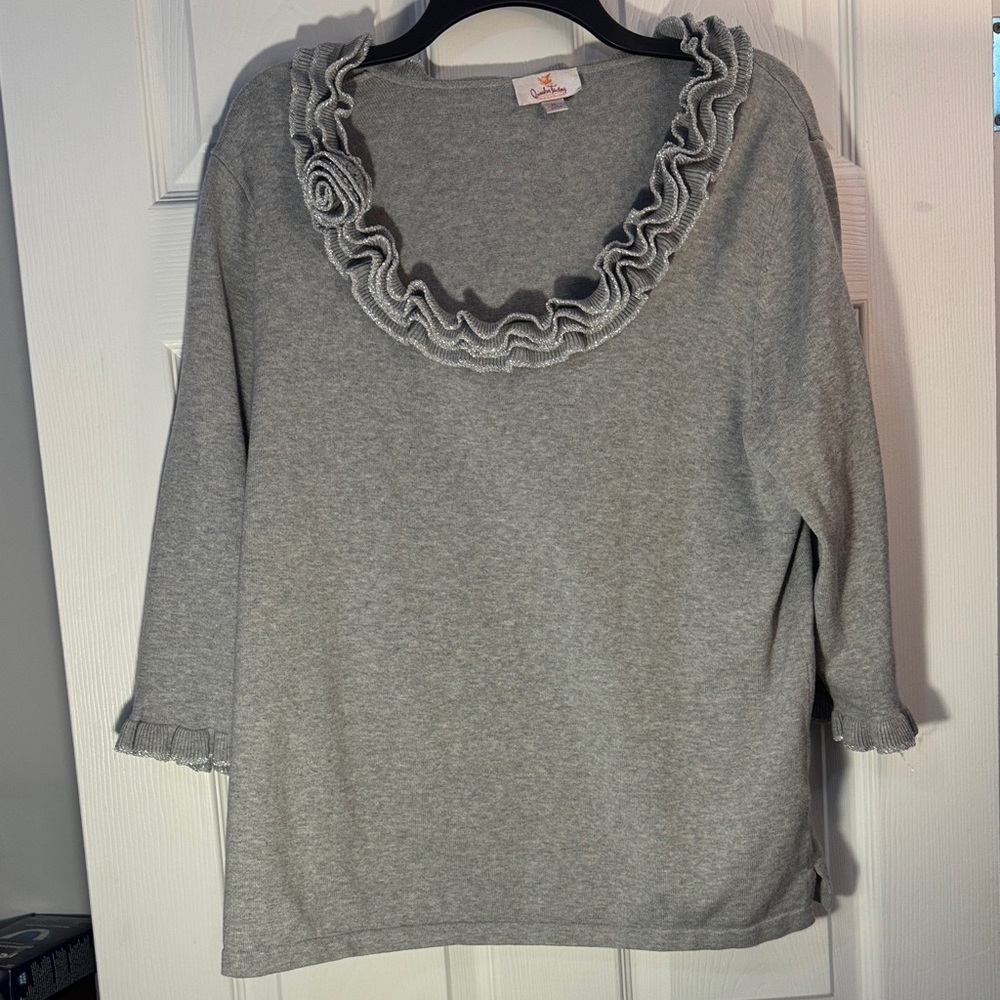 Quacker Factory Soft Gray Sweater